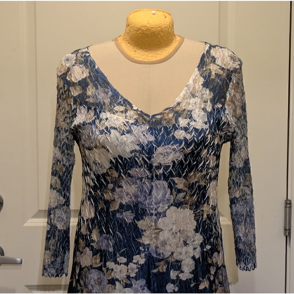 Komarov Blue Floral Midi Dress - Picture 7 of 16